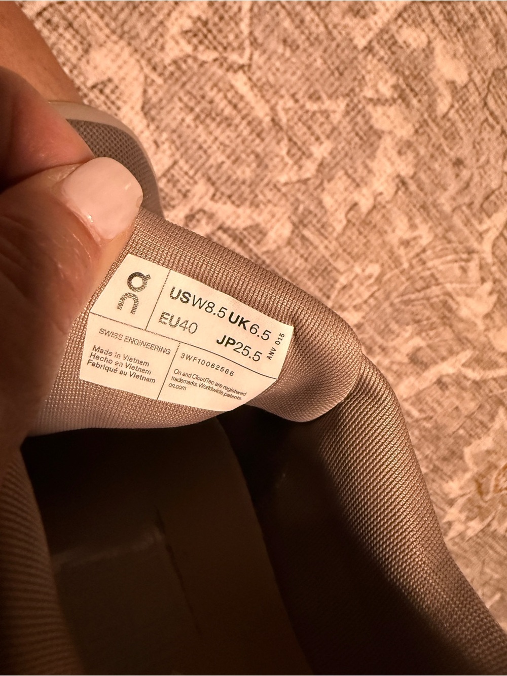 On Running Women's Taupe Lace-Up Running Sneakers - Picture 6 of 7